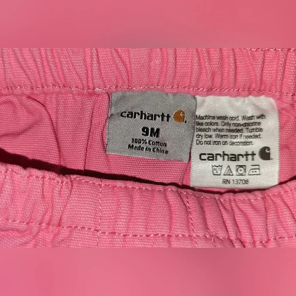 Carhartt Baby Girls Pink Bloomers w/ Heart Pockets Cowgirl NWT Sz 9M - Picture 3 of 13